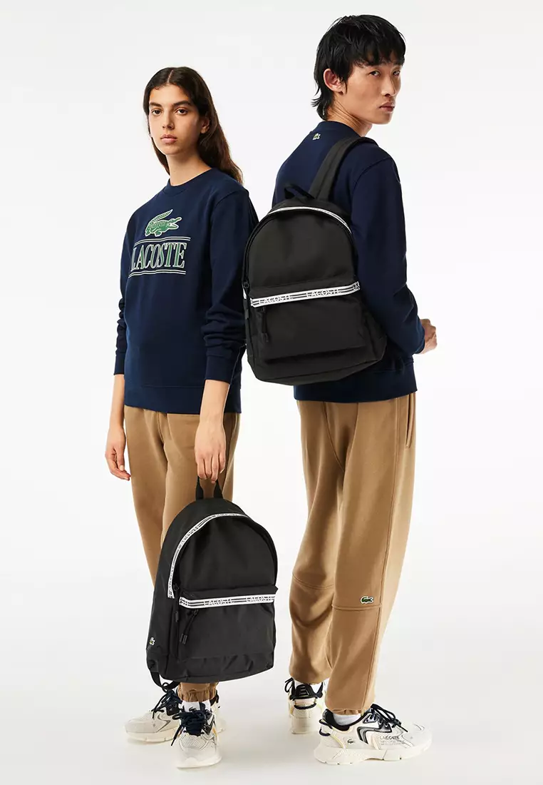 Lacoste Unisex Neocroc Backpack with Zipped Logo Straps - One Size