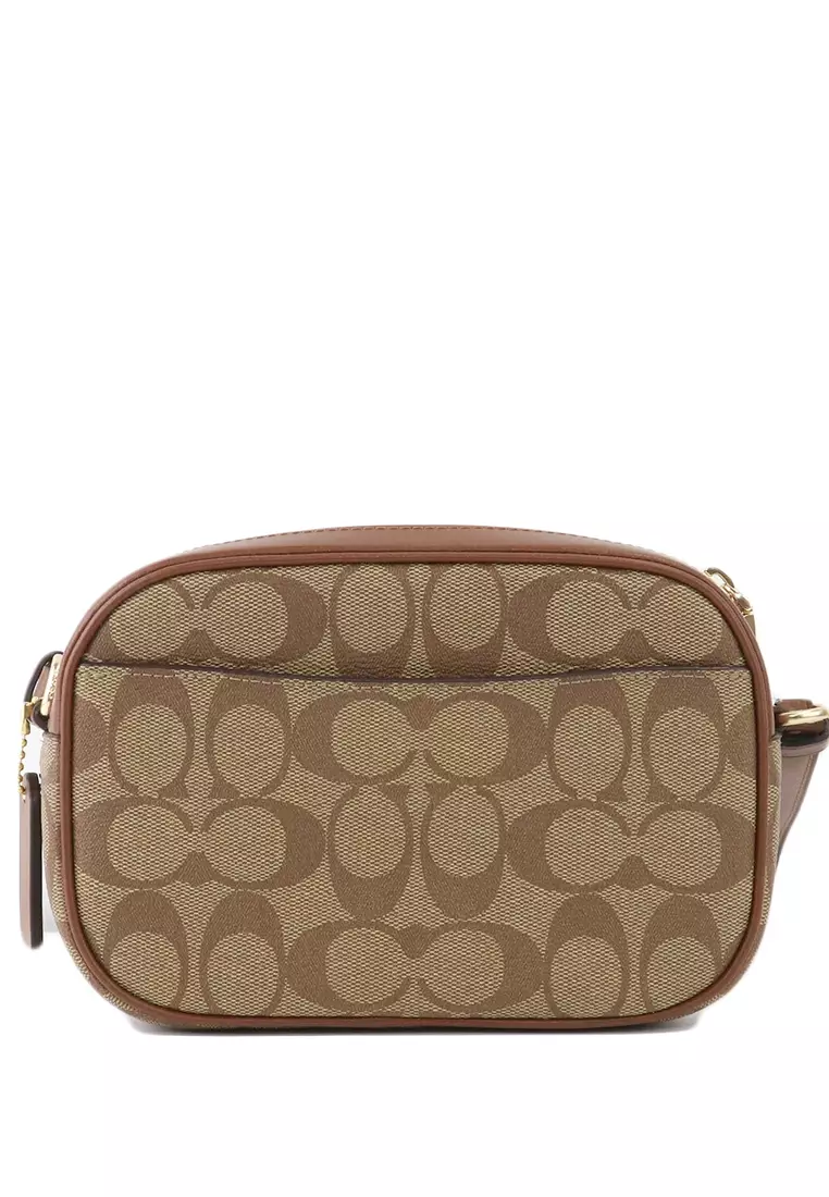 Mini Jamie Camera Bag In Signature Canvas - Khaki Brown