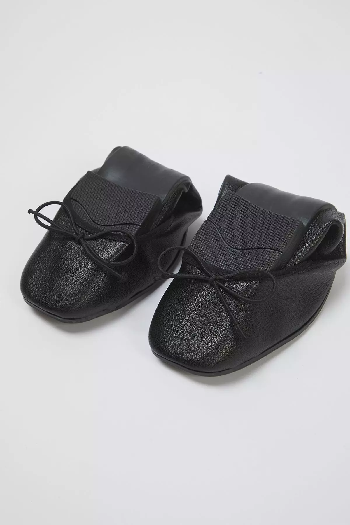 Black Bow Foldable Flexible Sole Women's Ballerinas Takss25Be00016