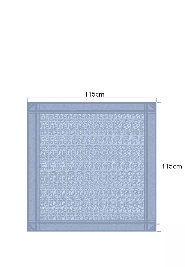 Dark Blue CR Monogram Chiffon Scarf