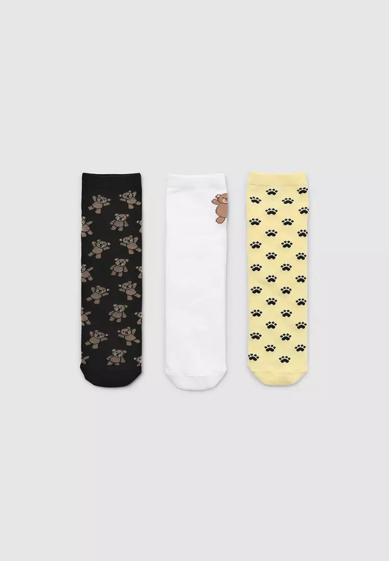 Women's Pack of 3 pairs of animal print socks