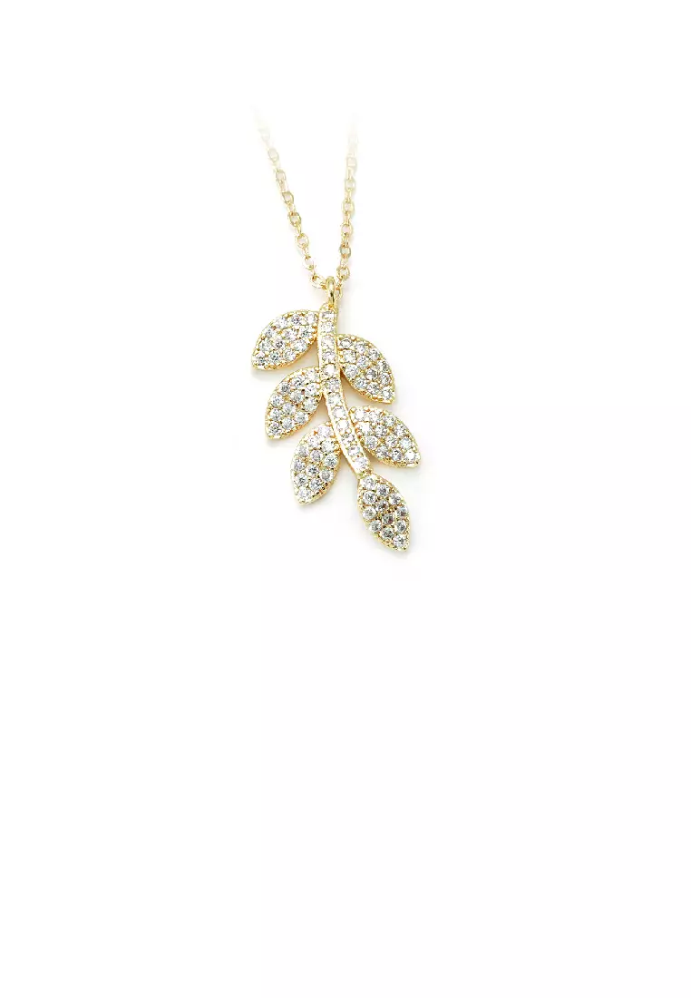 Gold leaf new arrivals pendant necklace