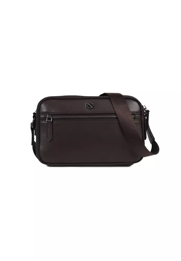 Men’s Premium Leather Crossbody Messenger Bag Shoulder Sling for Travel, Work & Casual Use