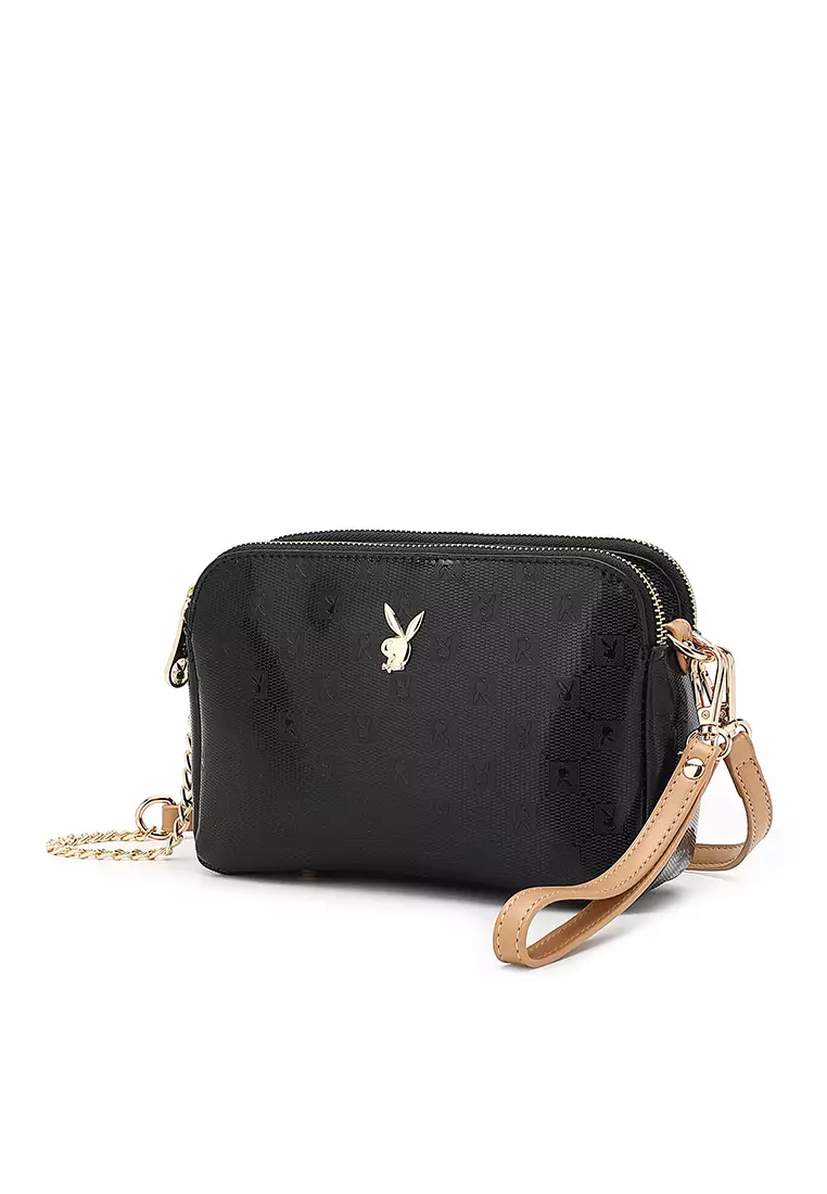 Playboy bunny compact saffiano sling sale bag