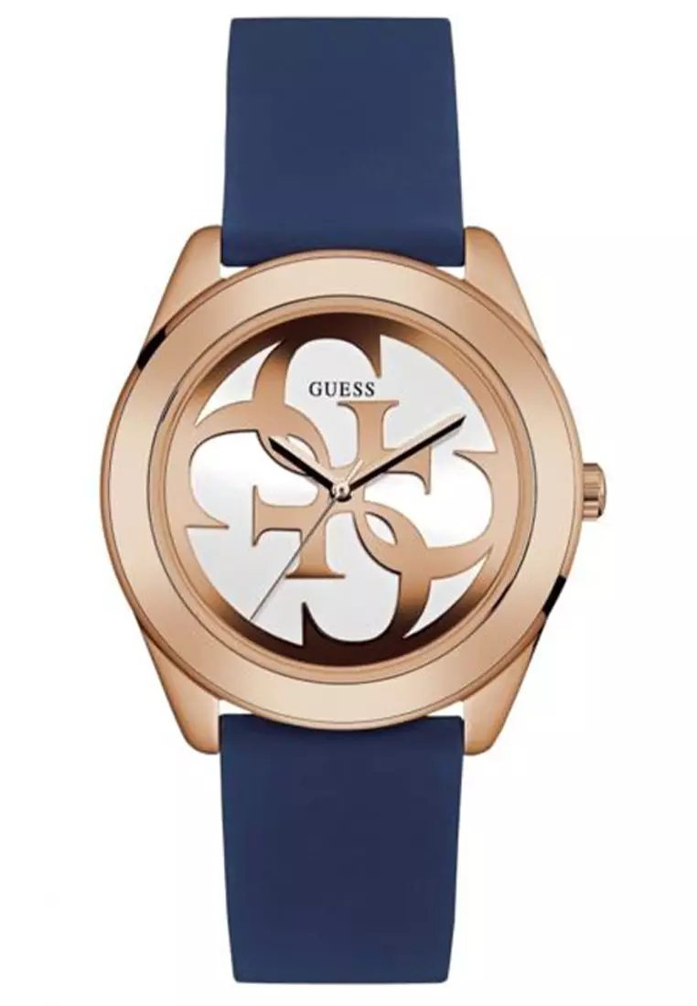 Guess W0911L6 - Jam Tangan Wanita - Rosegold - Blue Rubber Strap