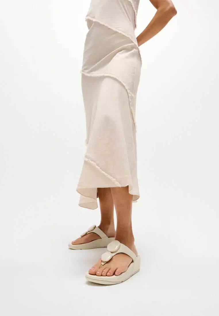 FitFlop LULU Marbled-Stone Toe-Post Sandals - Paris Beige (A4T-A99)