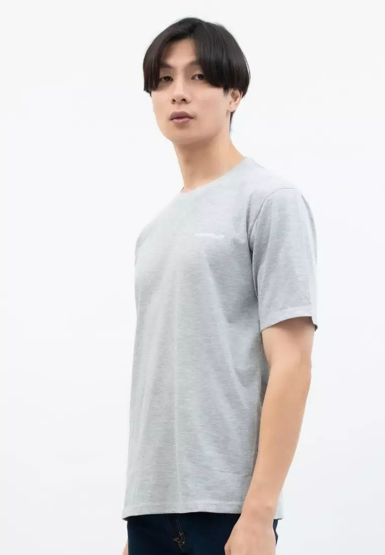 Houseofcuff Kaos Polos Pria Premium Katun Combed Lengan Pendek Abu Muda