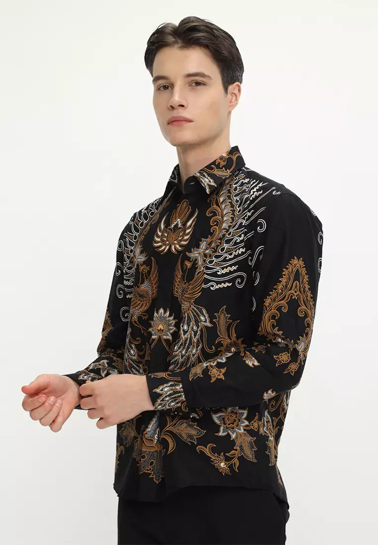 Kemeja Batik Pria Slimfit Pakubuwana - Black