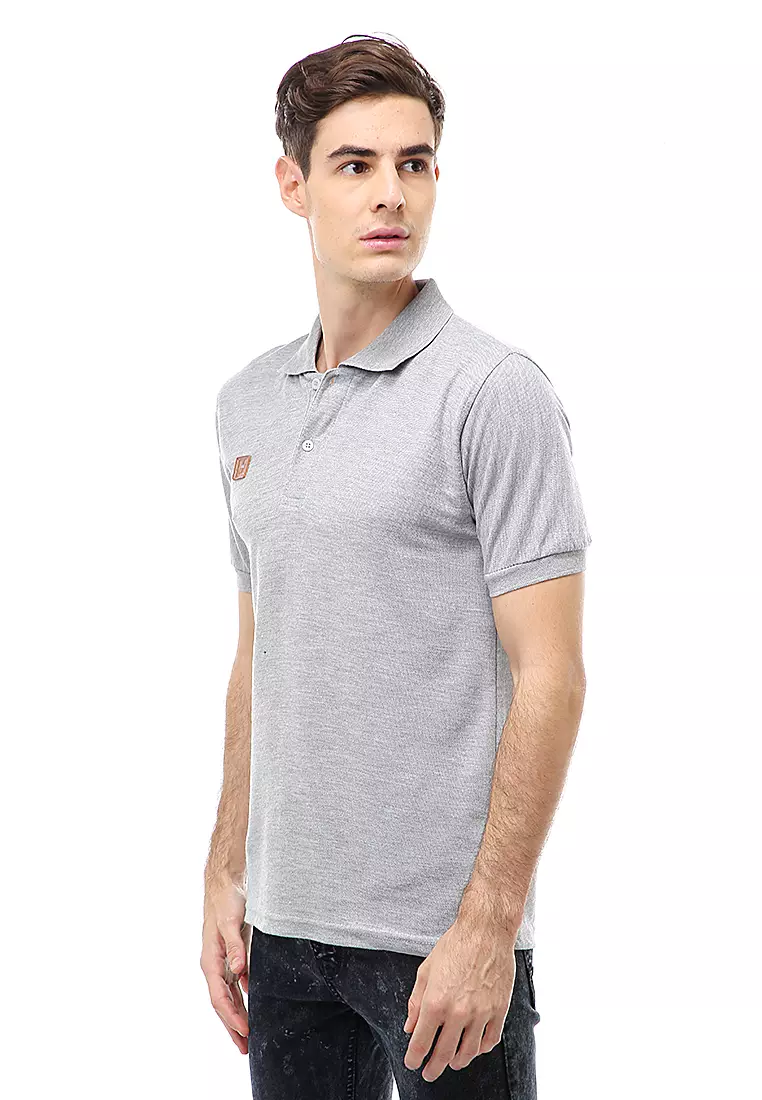 Jack Atasan Formal Pria T-Shirt Kaos Polo Polos Lengan Pendek Material Cotton ORIGINAL - Light Gray