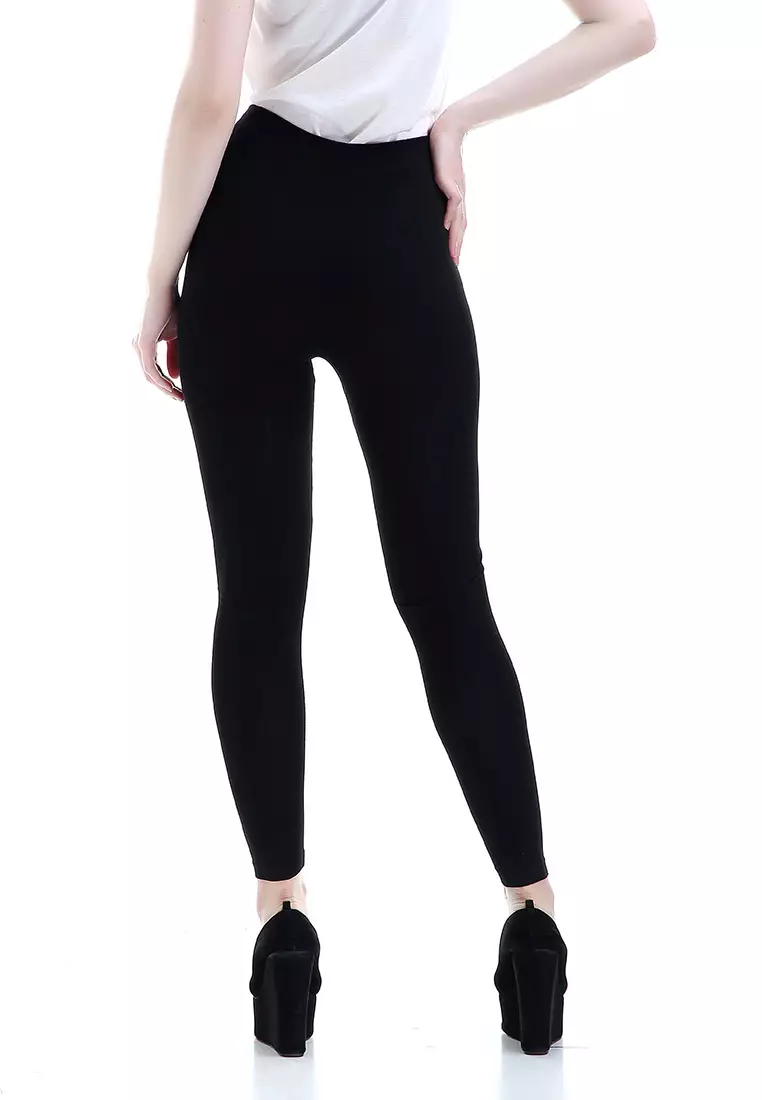 Willow Celana Legging Wanita Design Simple Woman Motif Solid - Black