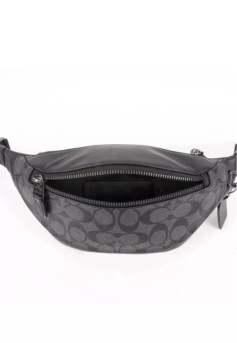 Buy Coach Mens Warren Mini Belt Bag In Signature Canvas - Charcoal