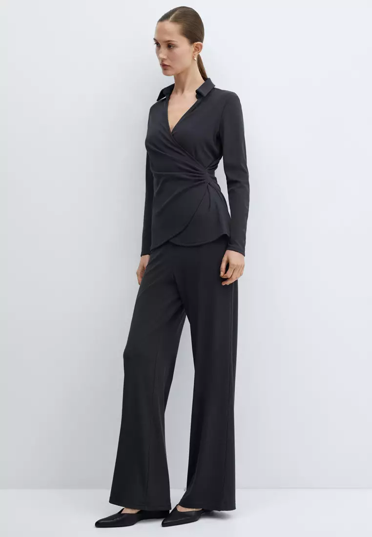 Mango wide leg trousers best sale