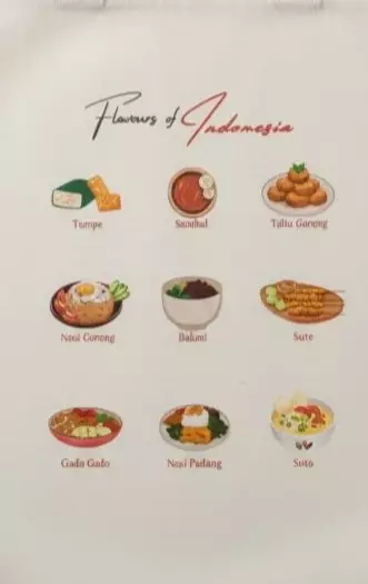 Najla Home INDONESIA Inspirations Fancy Tote Bag 'Flavours of Indonesia' Print (Cream)