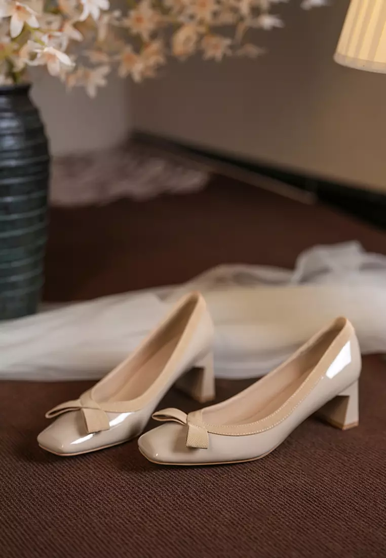 5CM 蝴蝶結漆皮高跟鞋 BY2355-9