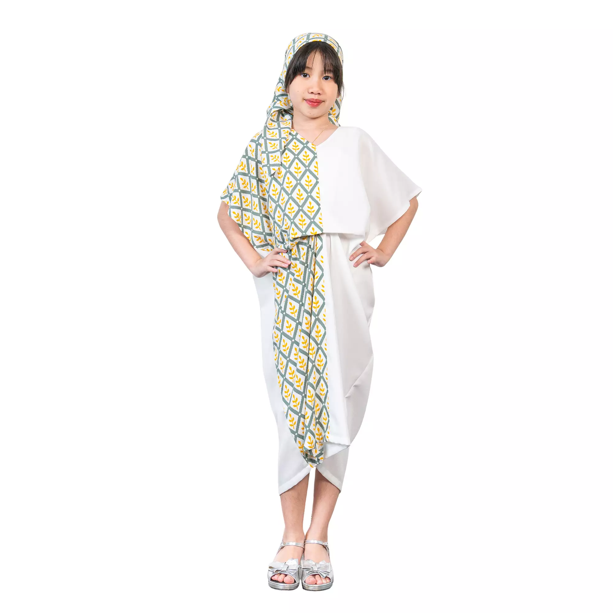 Dress Batik Anak Perempuan - Bhatara Batik Dewayani Kaftan - Dress Batik Modern Lengan Pendek