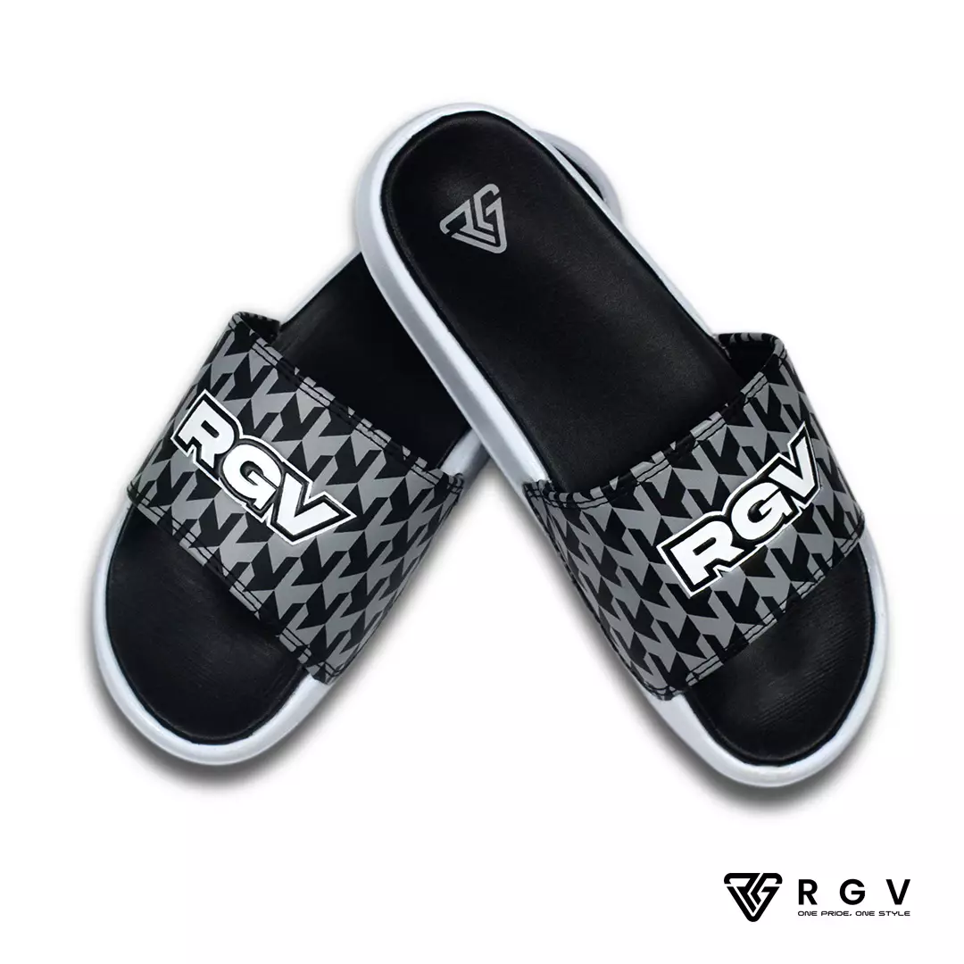 Jual RGV Sandal Slide Pria Wanita b&w Houndstooth Grey - Sendal Selop ...