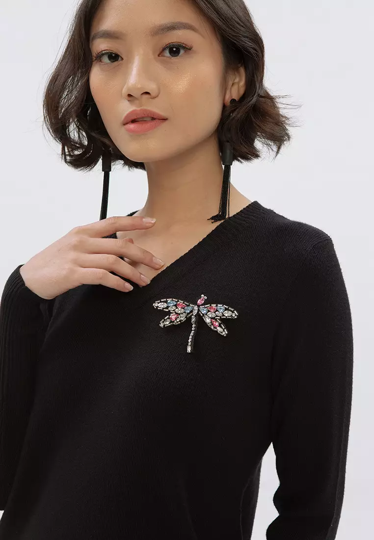 V-neck Knitted Dress