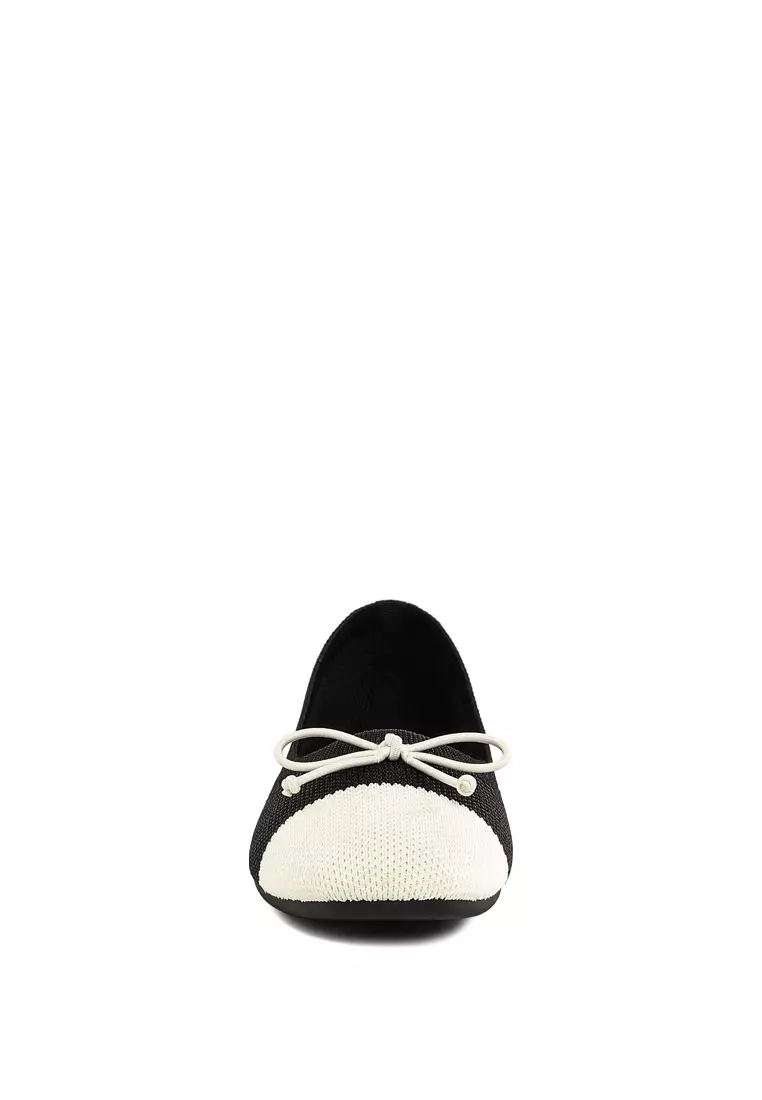 Two Tone Ballerinas in Black/White