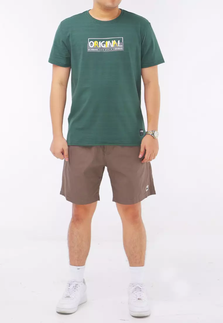 Round Neck Streaky Short Sleeve