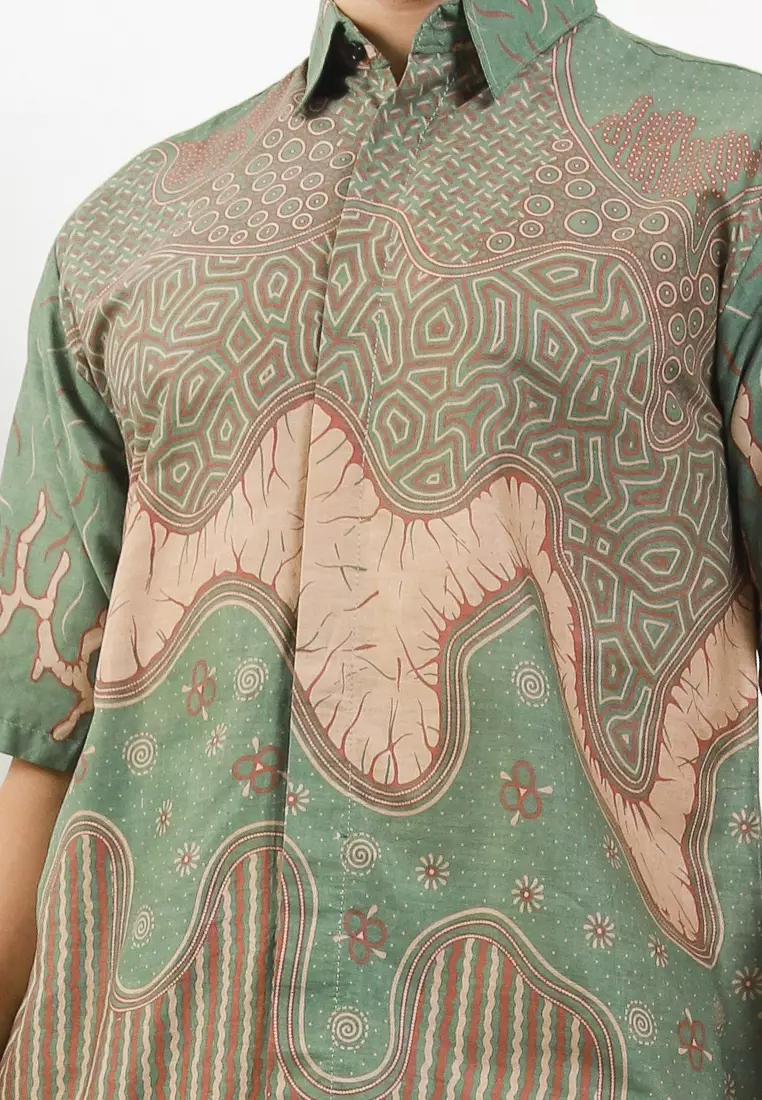 Achilles Kemeja Batik Premium Pria Casual Modern Lengan Pendek