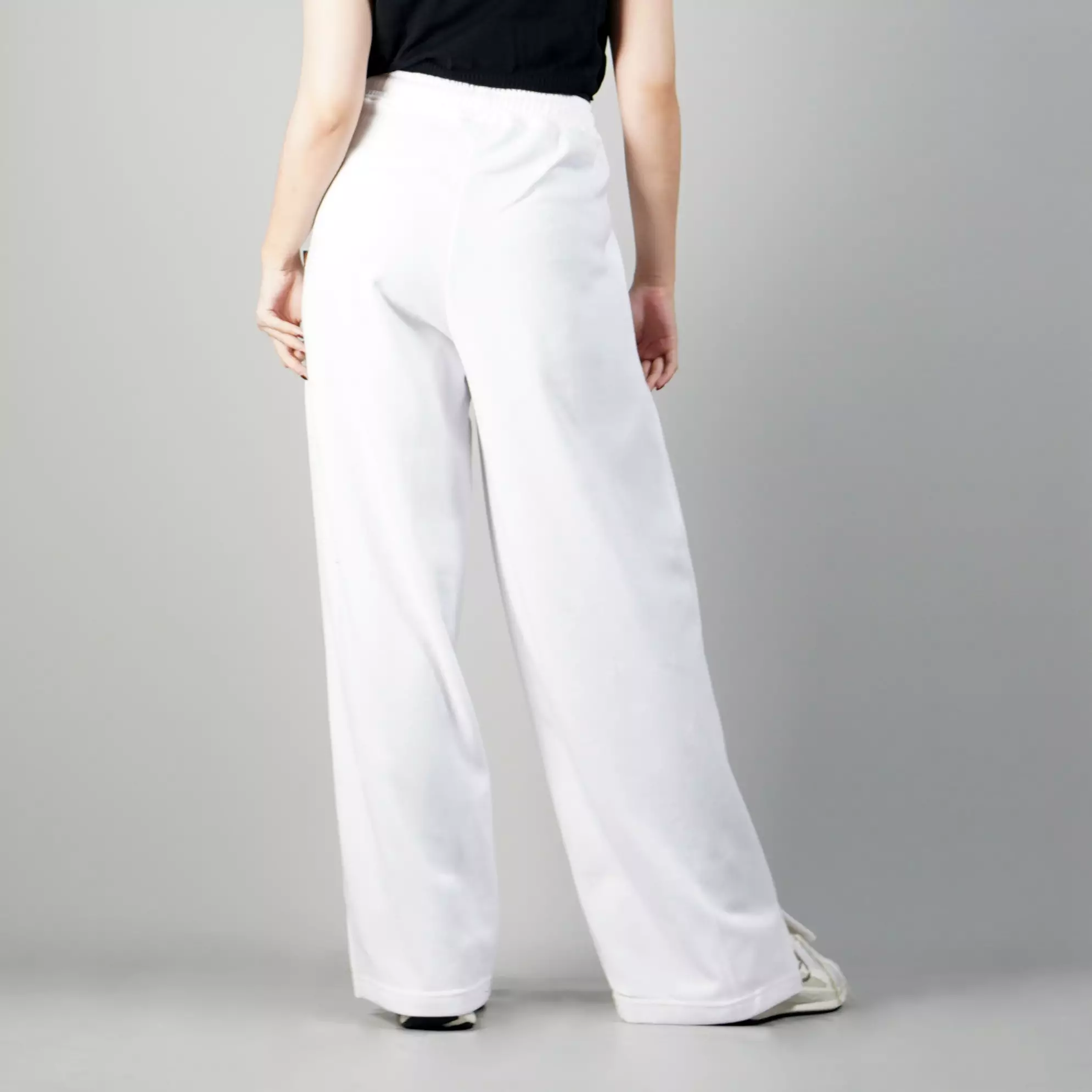 JISOO Celana Panjang Baggy Pants Celana Baggy Loose Pants Wanita - PUTIH