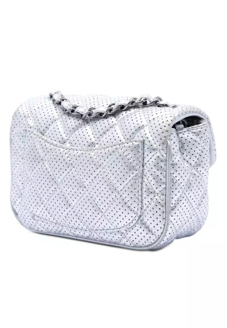 Pre-Loved Chanel Mini Square Classic Perforated Lambskin Single Flap