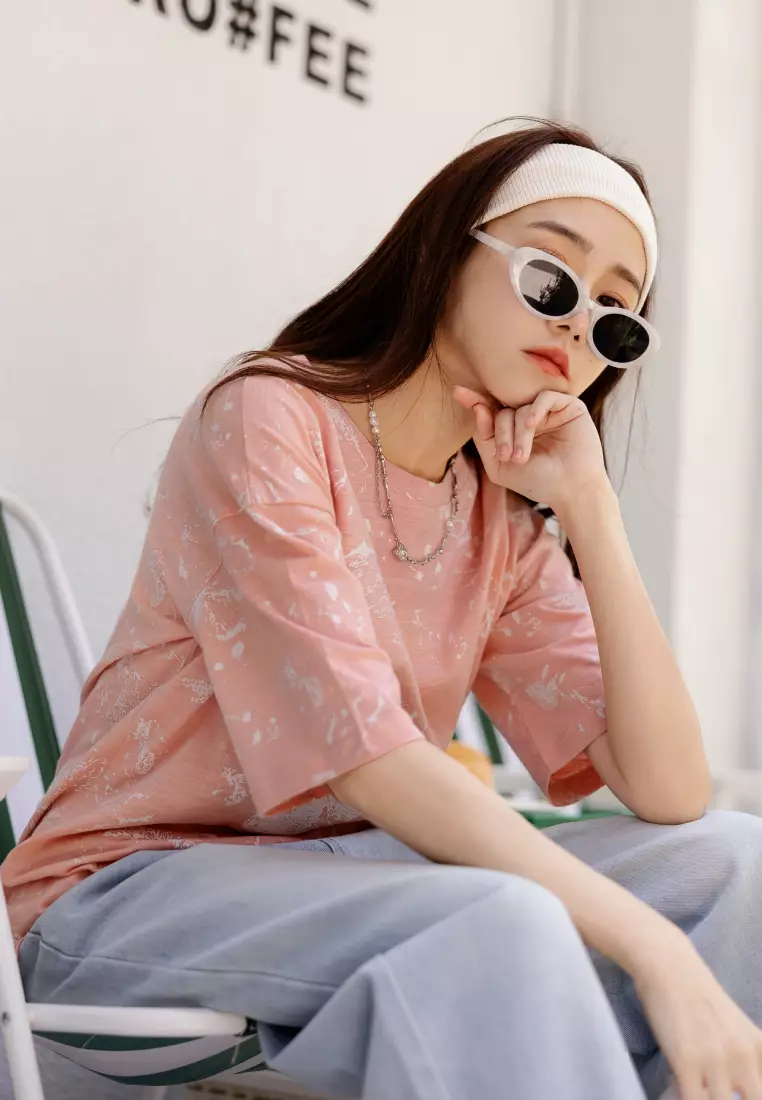 Hand-Painted Floral Cotton Top [AB19463]
