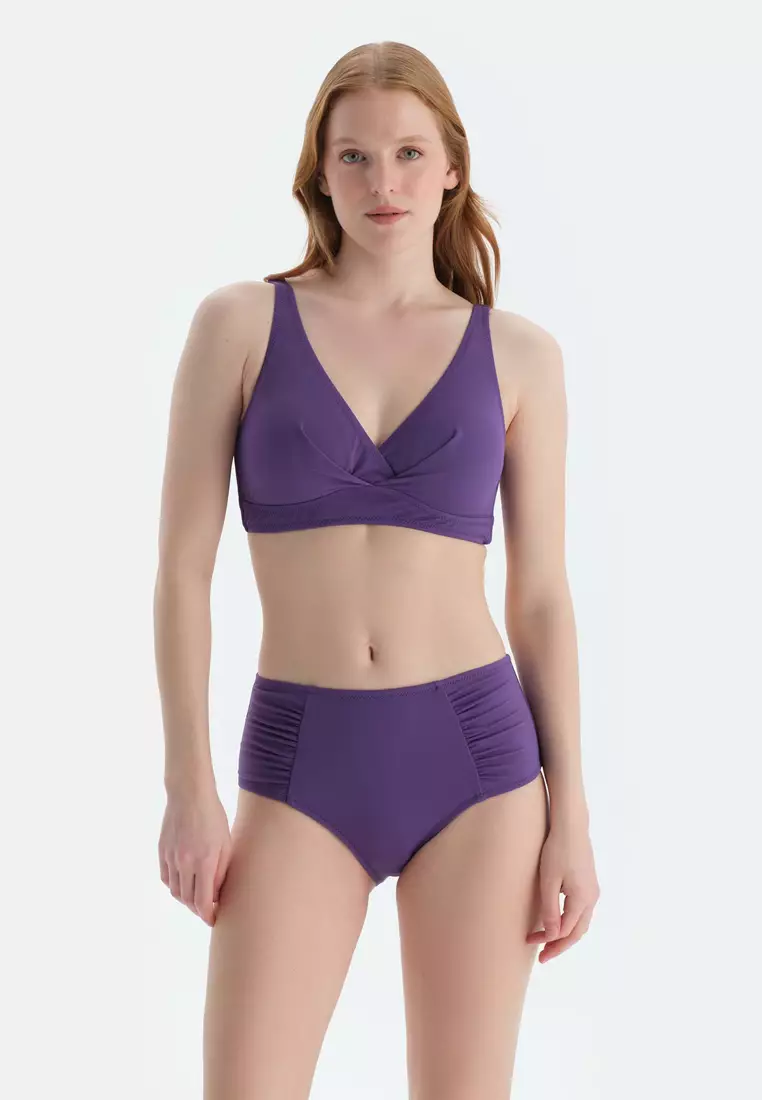 Purple Briefs Bikini Bottom, Non-wired, Swimwear for Women