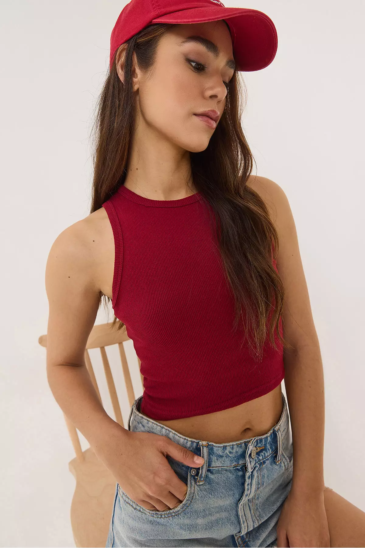 Ribbed Camisole Crop Tank Top