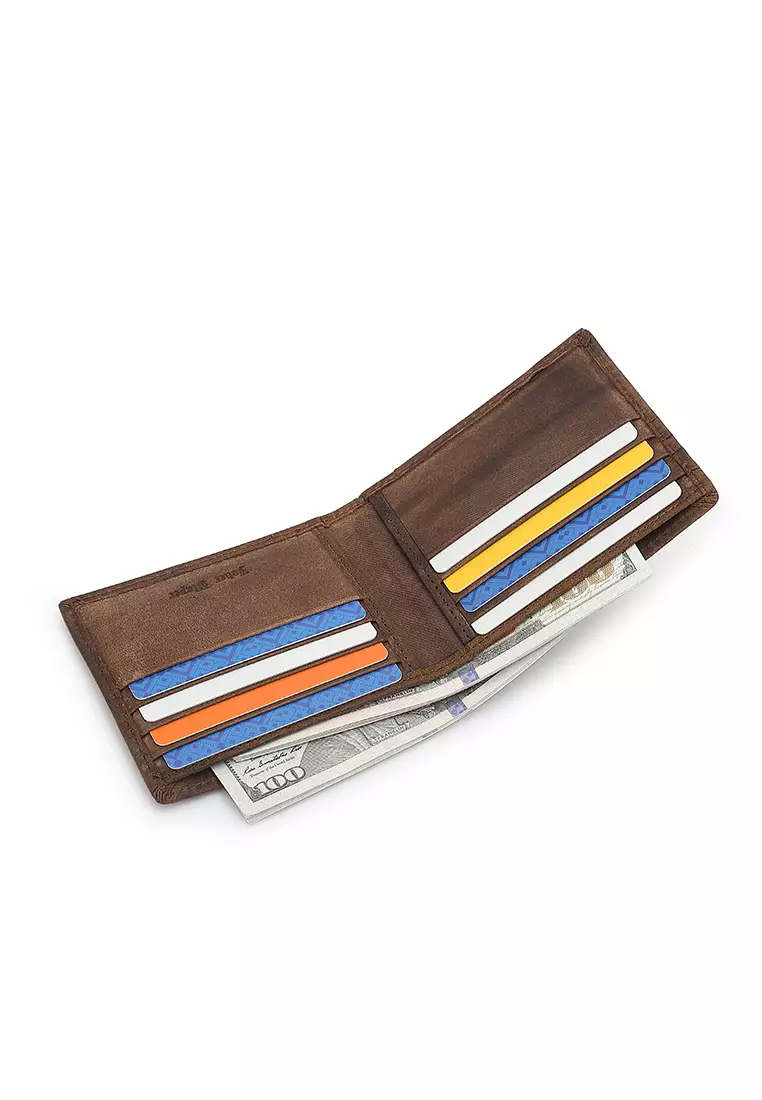 Men's Genuine Leather RFID Blocking Wallet - Brown