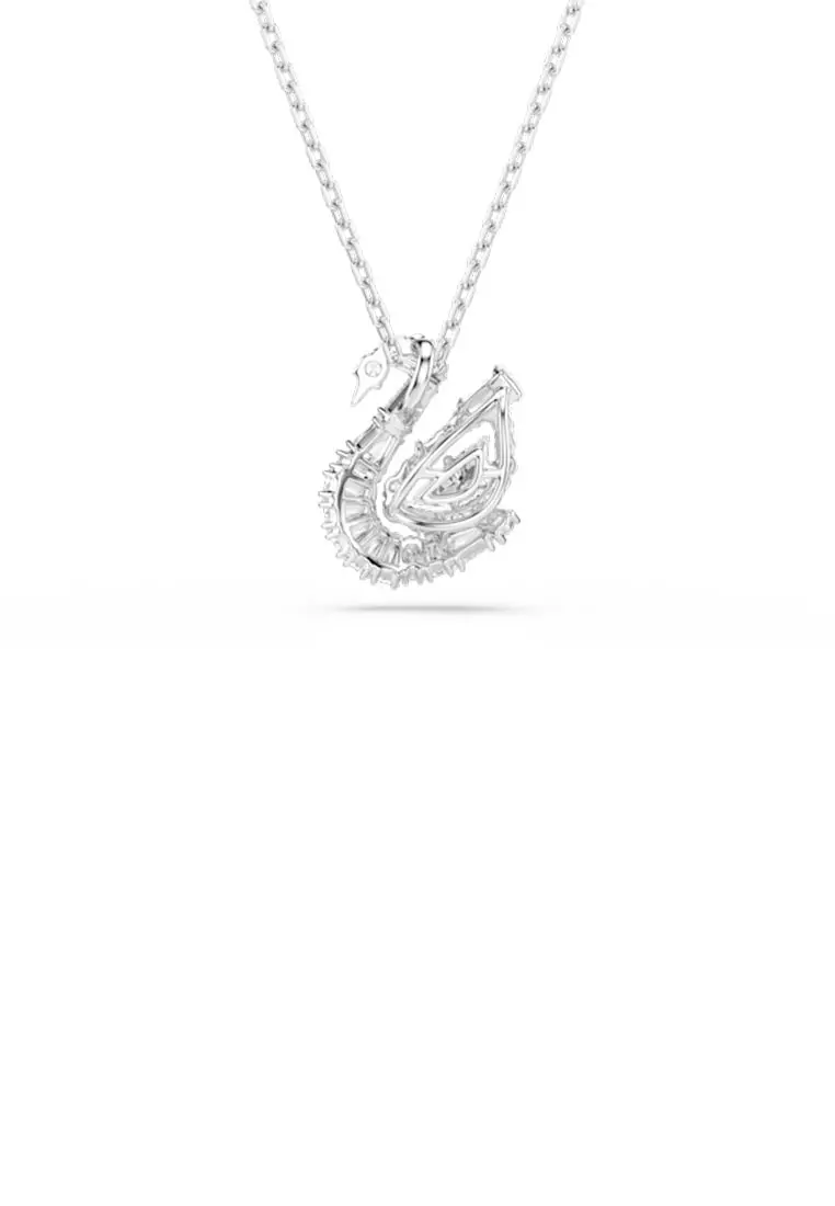 Swan Pendant, Mixed Cuts, Swan, White