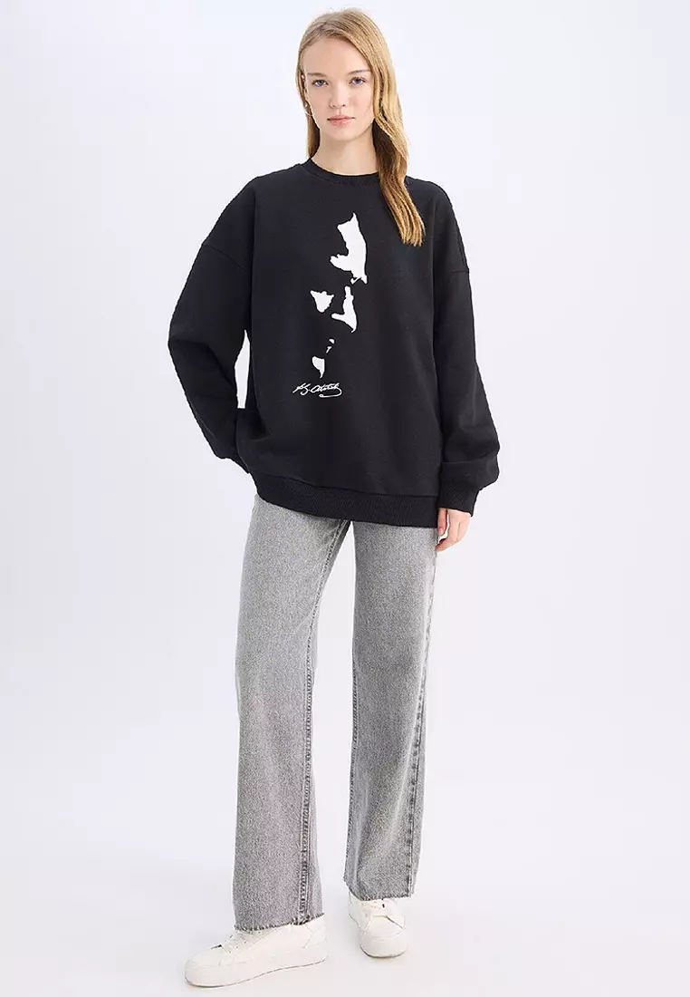 Oversize Crew Neck Atatürk Sweatshirt