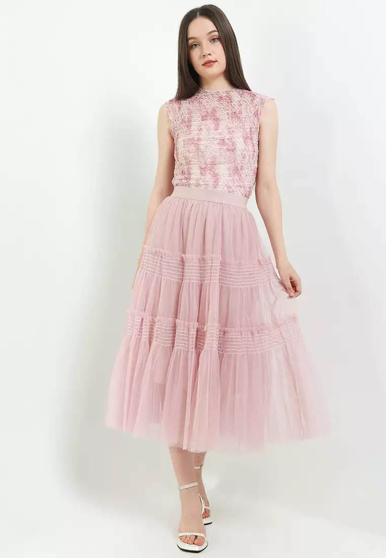 Smocked Tiered Tutu Maxy Skirt