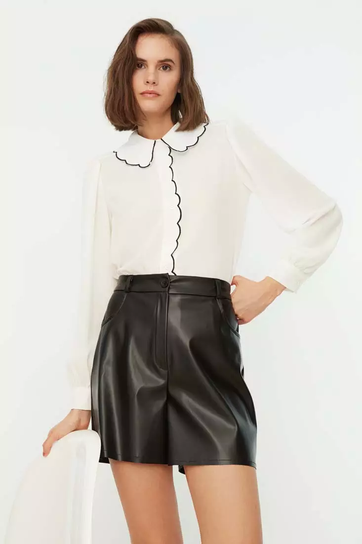 Leather Look Pocket Shorts