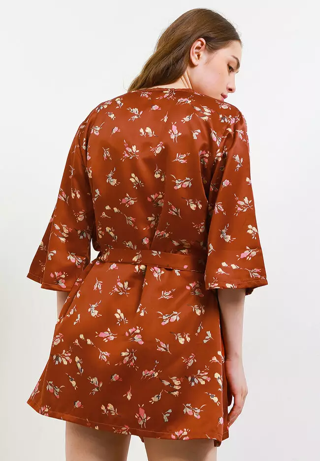 Kimono Satin Silk Set Daster Tanktop