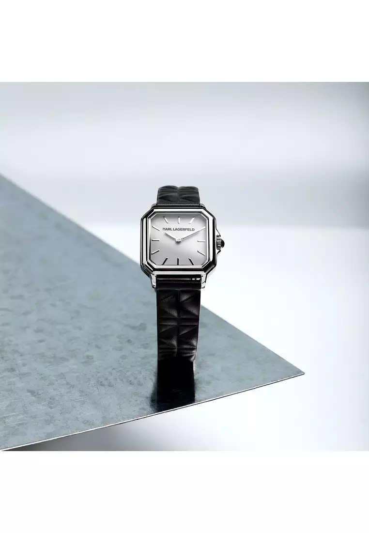 【2 Years Warranty】KARL LAGERFELD 33mm Women's White Square Quartz Watch R0551102501