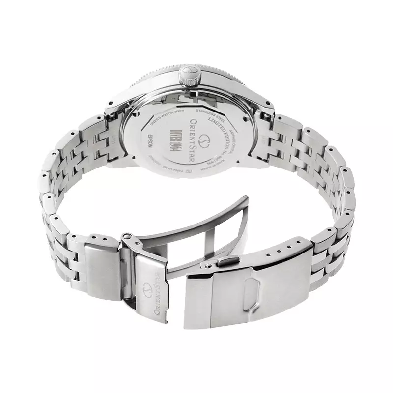 Jam Tangan Pria Orient Star RE-AU0502S M42 Olympia Calendar Diver Reissue Silver Dial Metal Strap Limited Edition