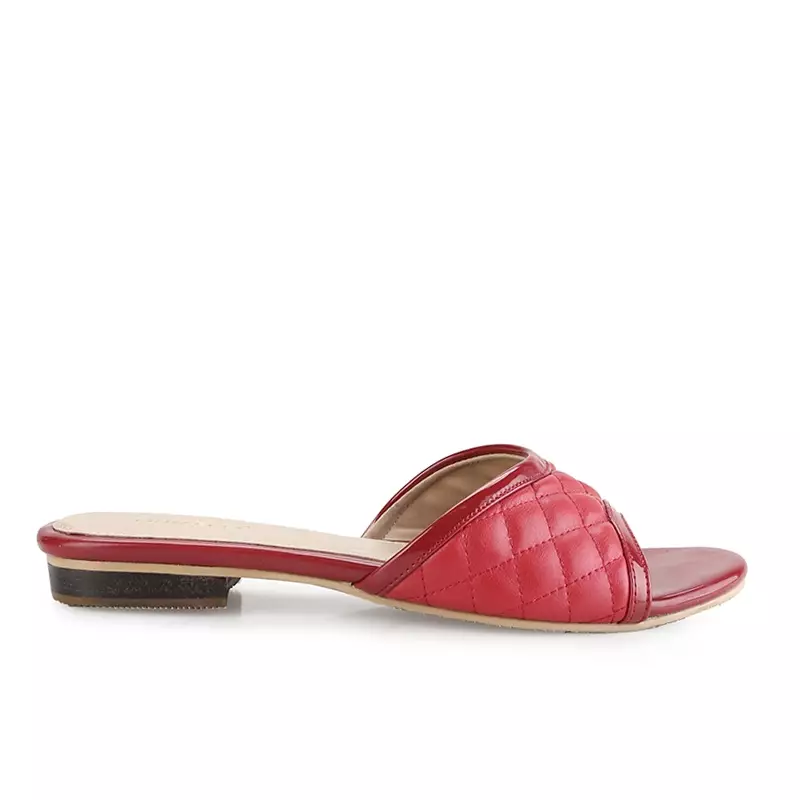 Loly Sandal wanita Flat Slip On - Red