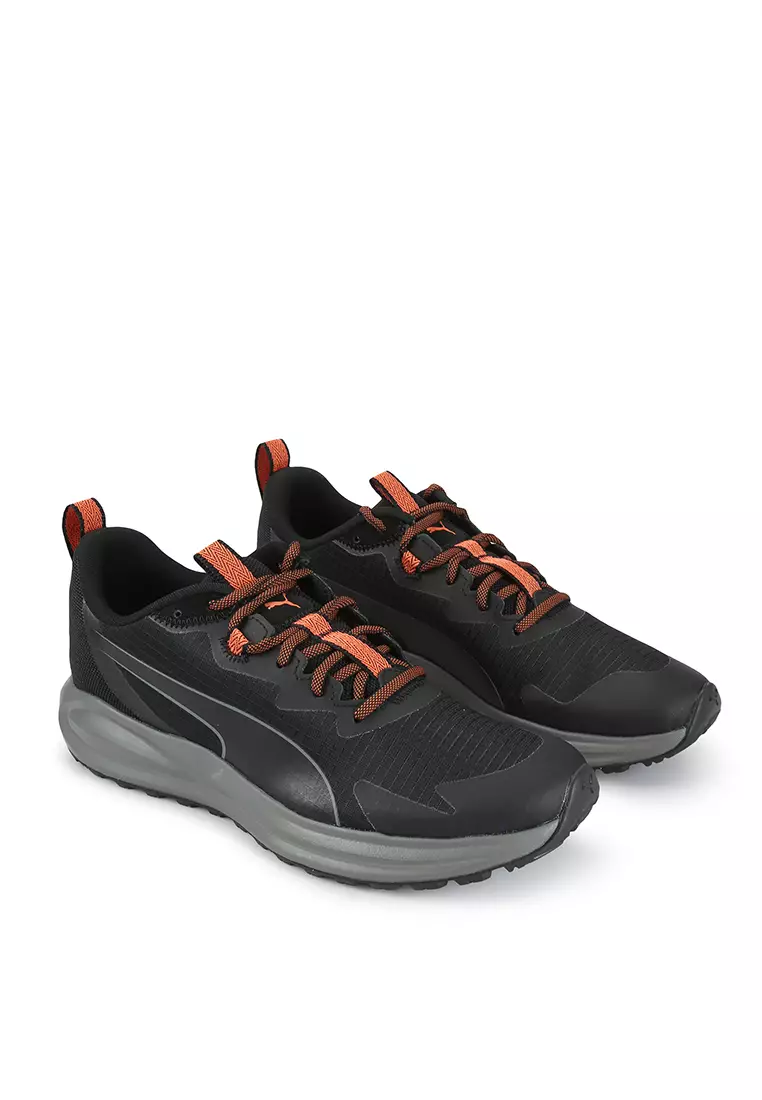 All black shop trail running shoes