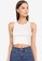 Springfield white Ribbed Organic Cotton Crop Top D1BF8AAA9ECB4DGS_1