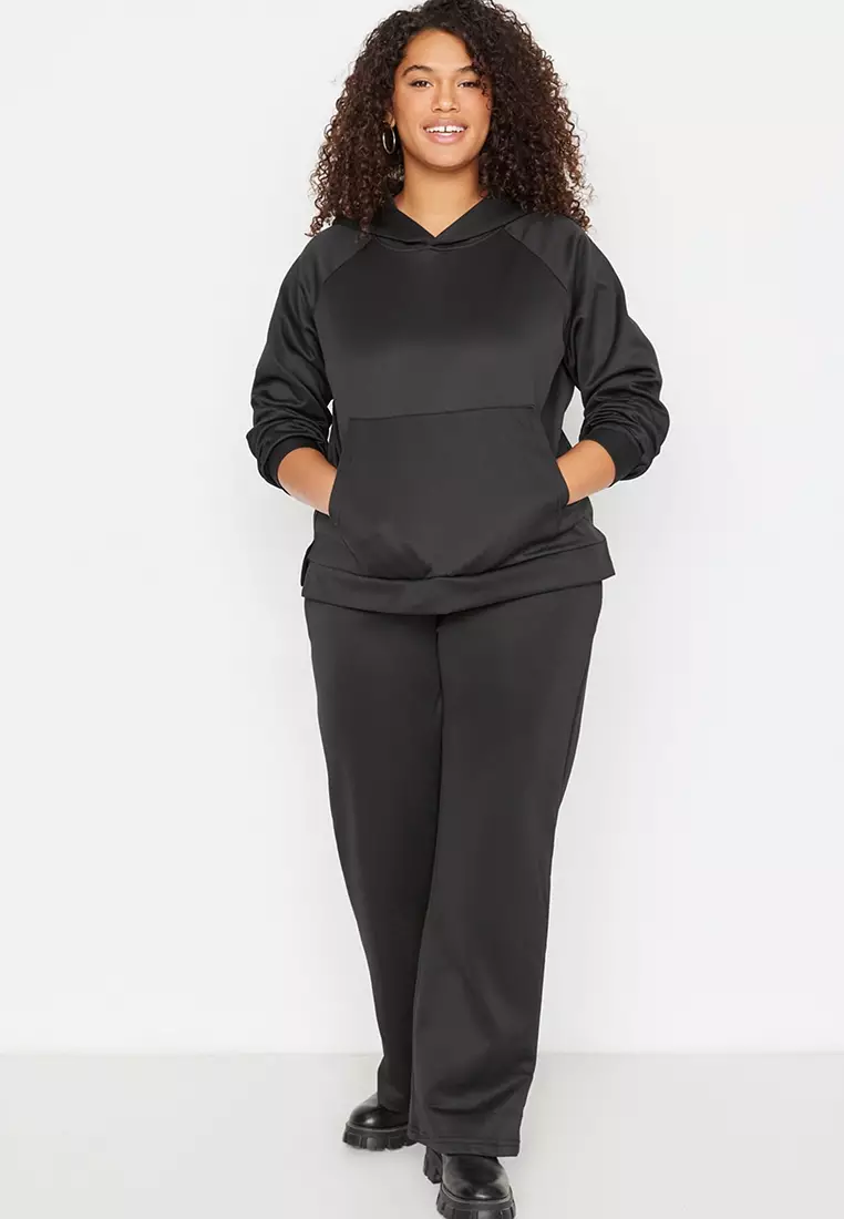 Plus Size Scuba Hoodie and Pants Set