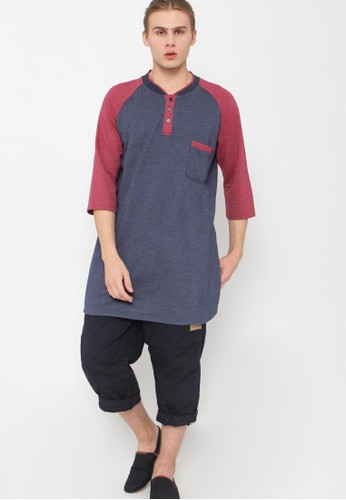 Jual ZAYIDAN Zayidan Kaos  Gamis Raglan Biru  Original 