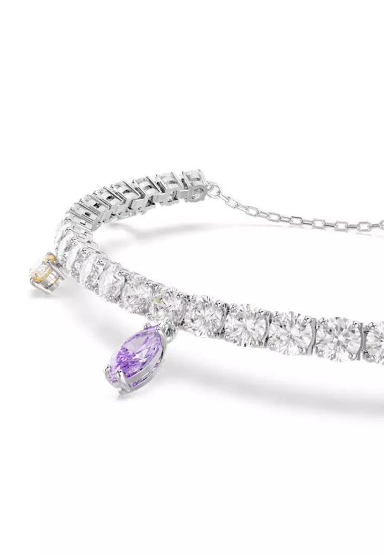 Ariana Grande x Swarovski Tennis bracelet, Mixed cuts, Multicolored, Rhodium plated