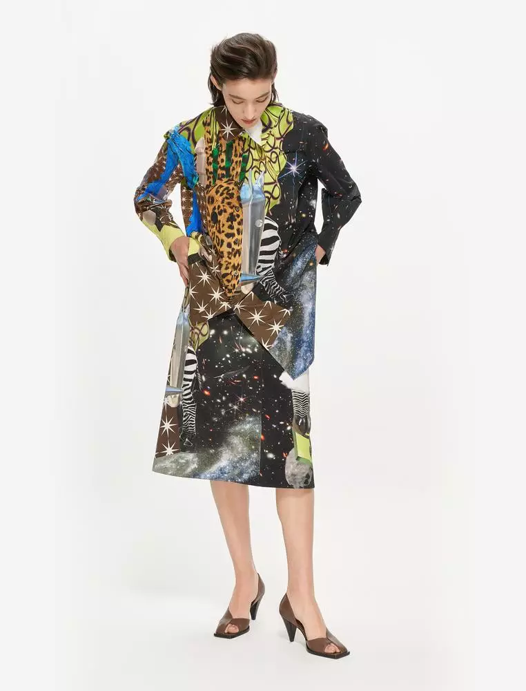 Printed A-Line Skirt