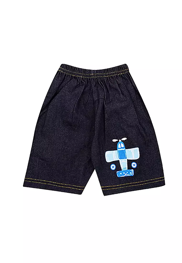 Skabe Pakaian Bayi Anak Laki Laki Baju Singlet Motif Pesawat Setelan Celana Jeans All Size Warna Tua Usia 6 Bulan Hingga 12 Bulan 3442 Wakakids Waka Kids