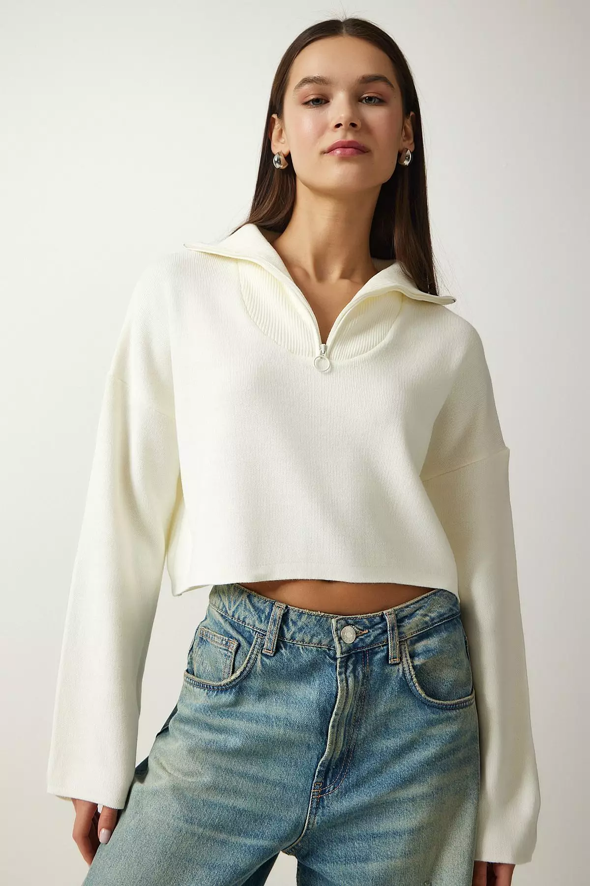 Crop Zip Sweater