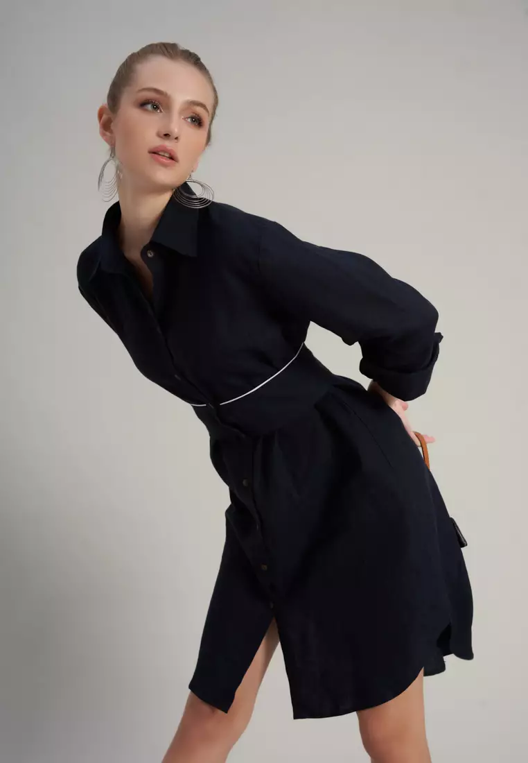 De Soleil Midi Linen Dress