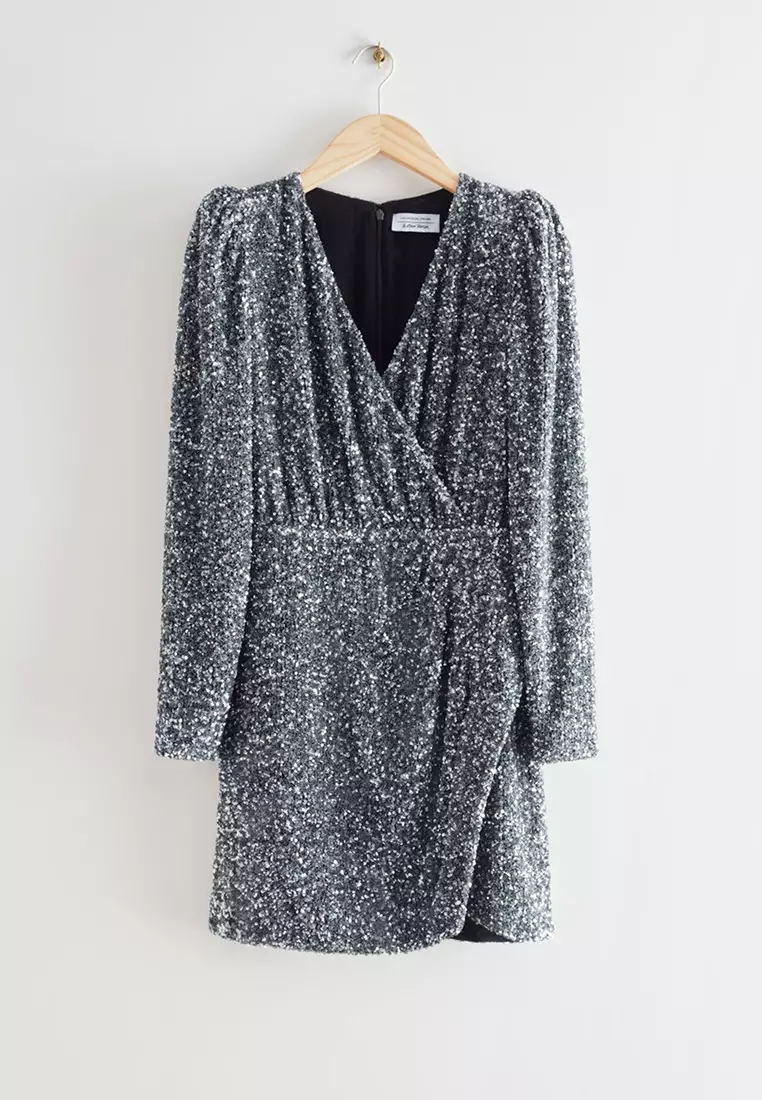 Buy And Other Stories Sequin Wrap Mini Dress Online Zalora Malaysia 