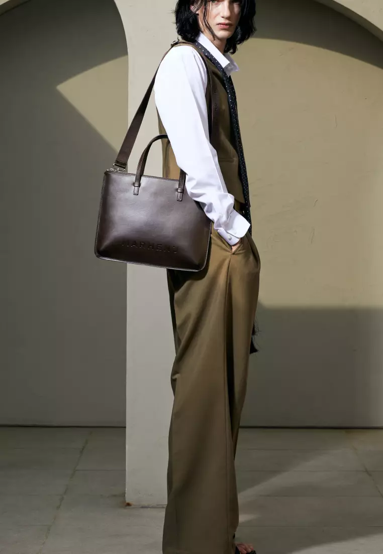 ALEX 13 Vegan Leather Crossbody Bag Mocha Brown