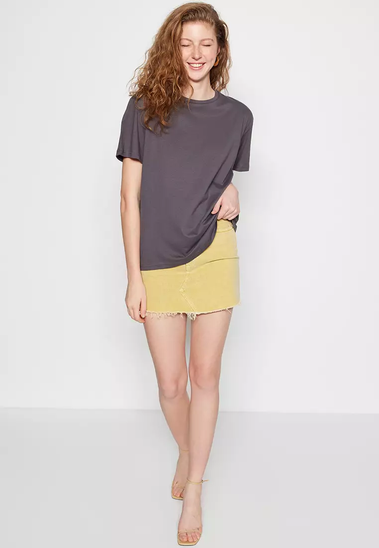 Crew Neck Boyfriend Knitted T-Shirt